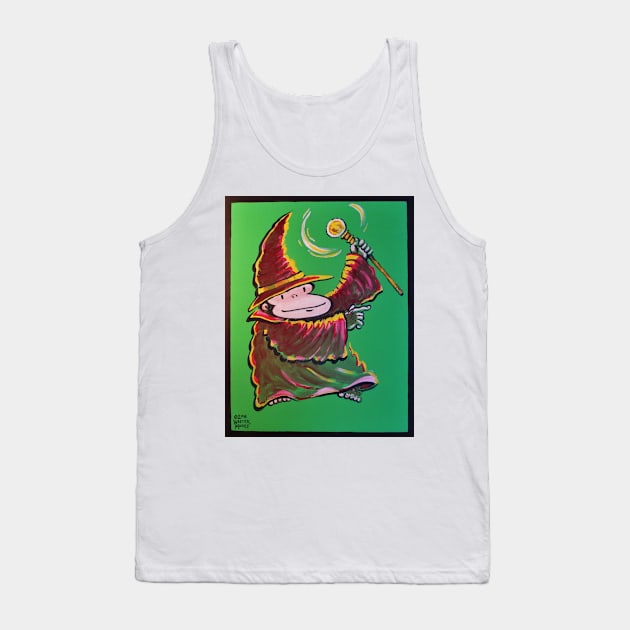 Wizard Ape Casts Spell Tank Top by WalterMoore